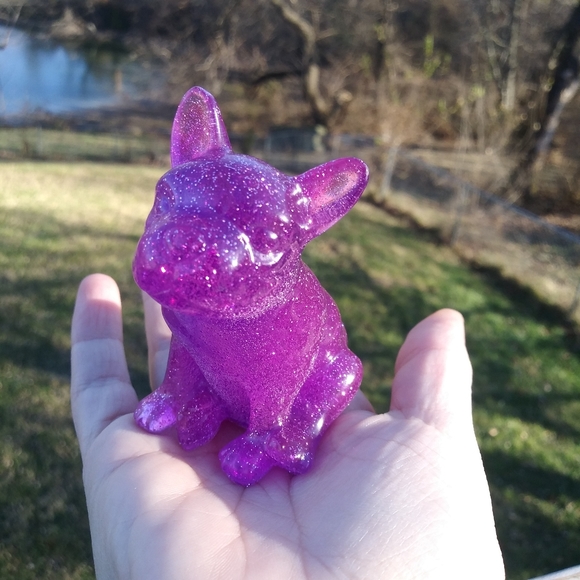 💜SOLD💜Frenchie Bulldog Epoxy Resin Art Purple - Picture 11 of 11